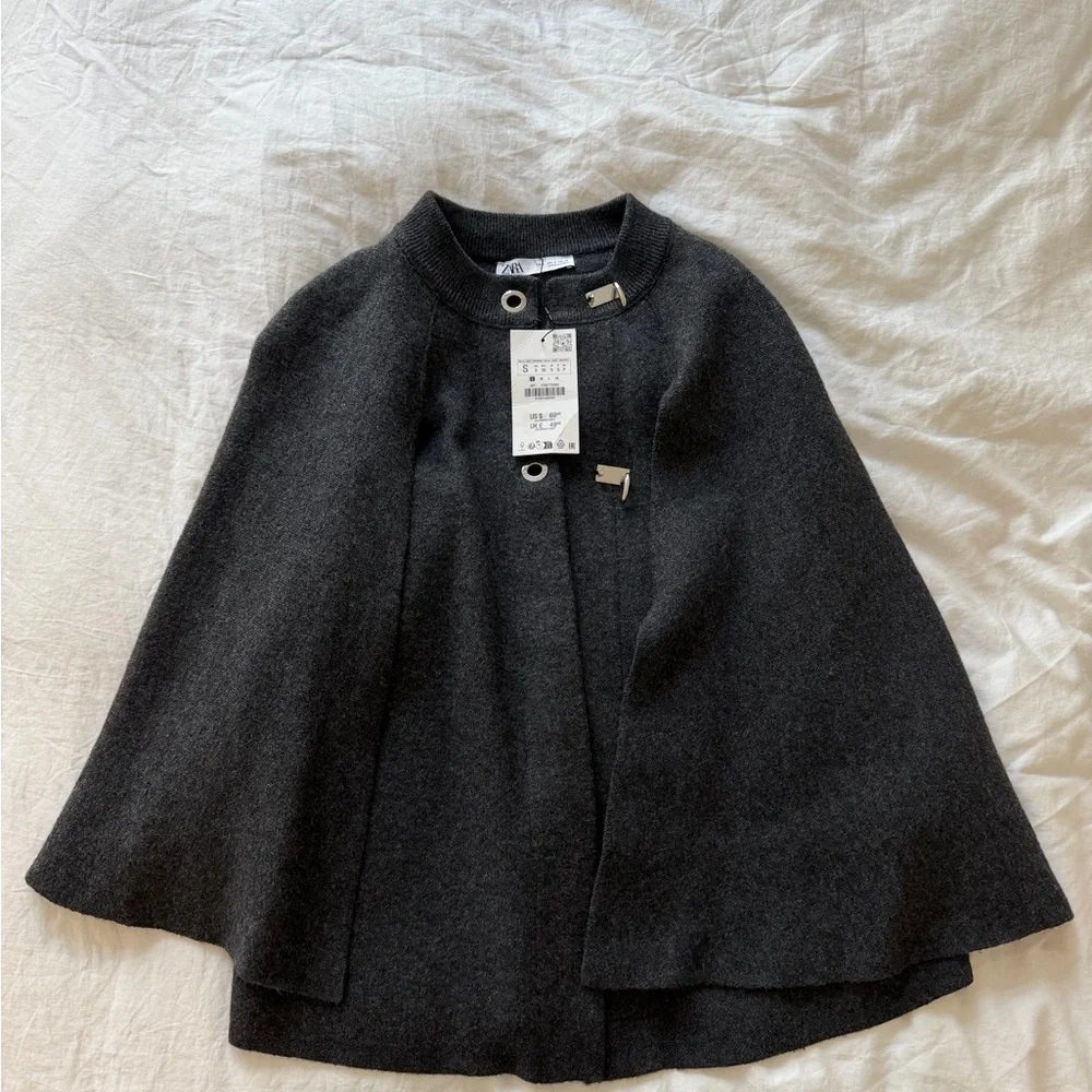 NWT - Zara Charcoal Women's Cape Sweater
